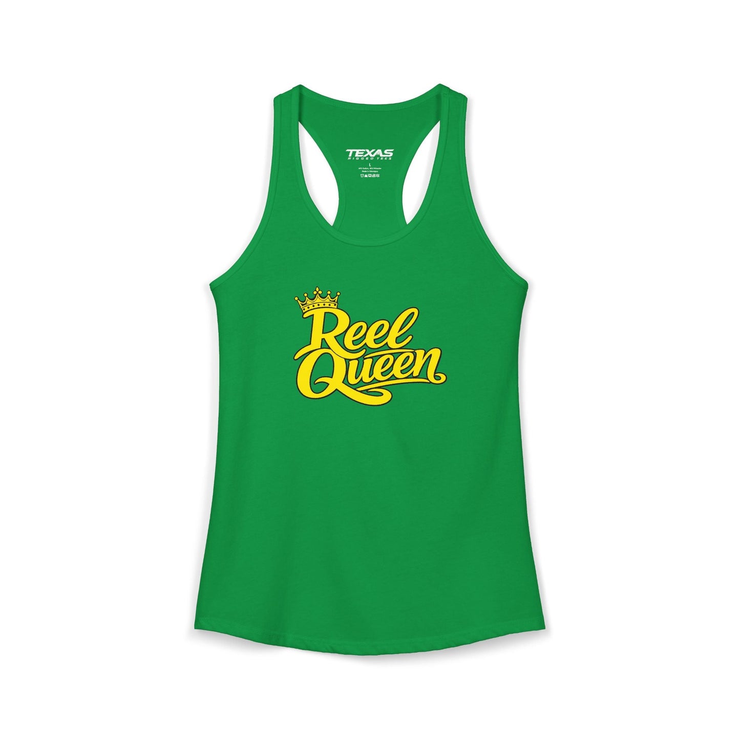 Texas Rigged Tees Reel Queen — Women’s Racerback Tank