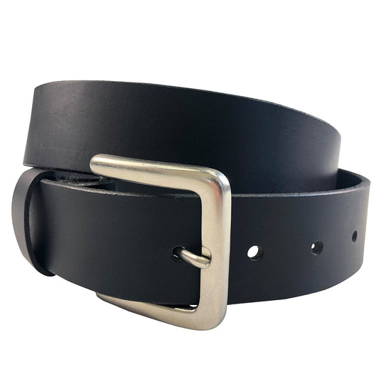 1.5"(38mm) Black Solid Buffalo Leather Belt Handmade in Canada by Zelikovitz Size 26 - 60 - Angler's Pro Tackle & Outdoors