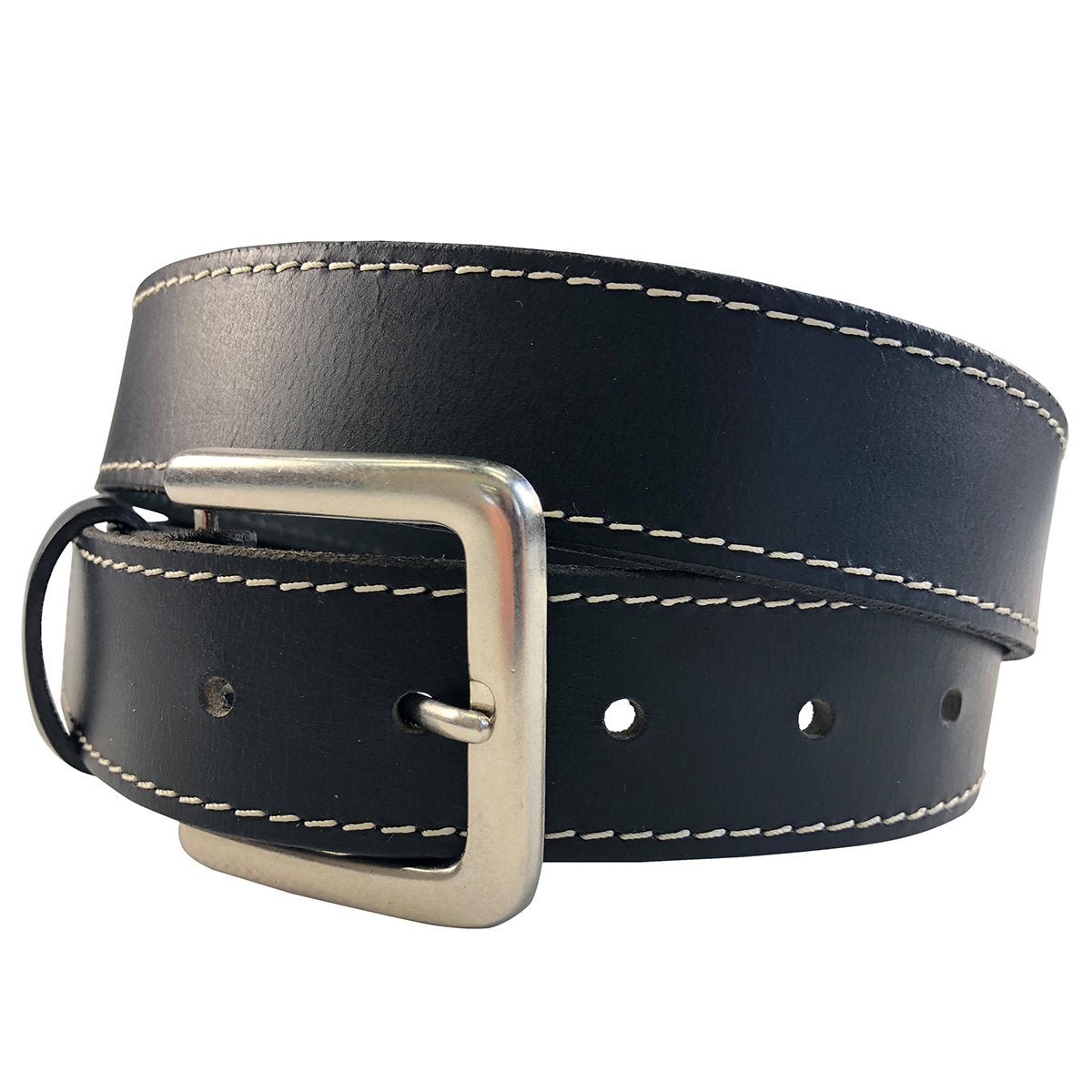 1.5"(38mm) Black Solid Buffalo Leather Mechanic's Belt Handmade in Canada by Zelikovitz - Angler's Pro Tackle & Outdoors