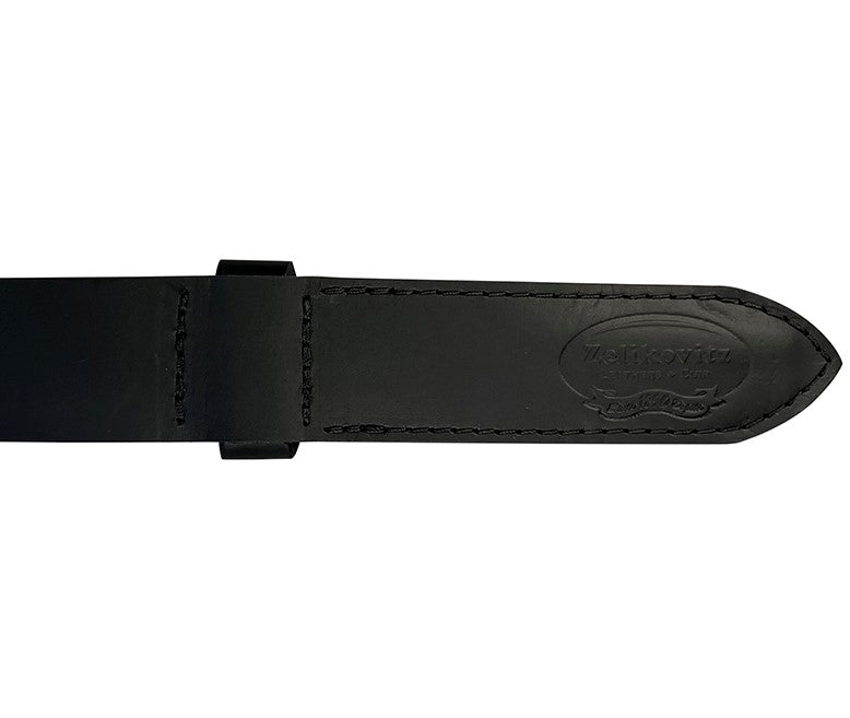 1.5"(38mm) Black Solid Torino Leather Mechanic's Belt Handmade in Canada by Zelikovitz - Angler's Pro Tackle & Outdoors