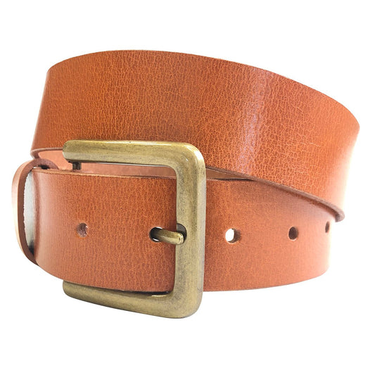 1.5"(38mm) Tan Full Grain Leather Belt Handmade in Canada by Zelikovitz Size 26 - 46 - Angler's Pro Tackle & Outdoors