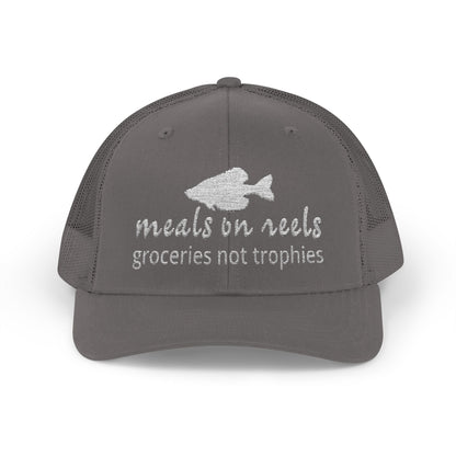 Texas Rigged Tees Meals on Reels: Groceries Not Trophies — Embroidered Baseball Cap