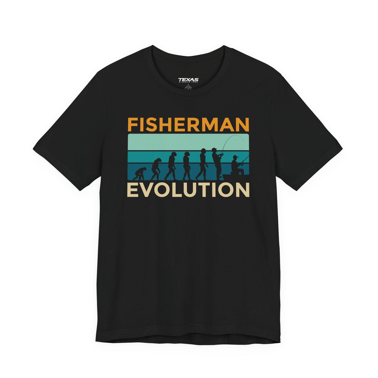 Texas Rigged Tees Fisherman Evolution — Unisex Cotton Tee