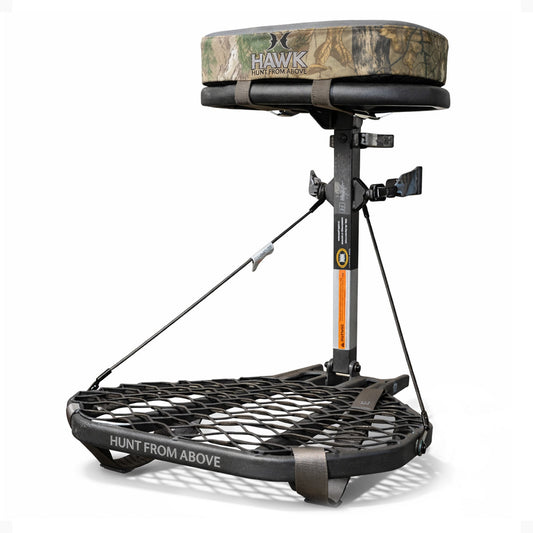 Hawk COMBAT Durable Steel Hang-On Hunting Tree Stand & Full-Body Safety Harness