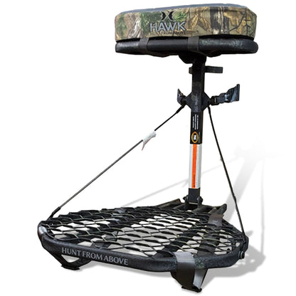 Hawk COMBAT Durable Steel Hang-On Hunting Tree Stand & Full-Body Safety Harness