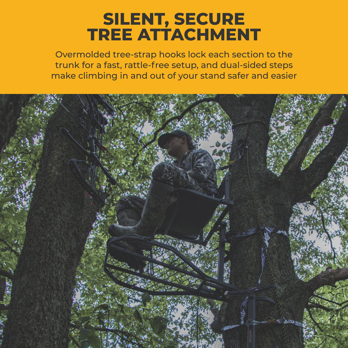 Hawk HWK-HC2082 Treestands Ranger Traction 3 Pack Climbing Sticks, Mud Camo