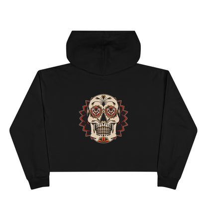 Liebe Calavera Rosa Crop Hoodie