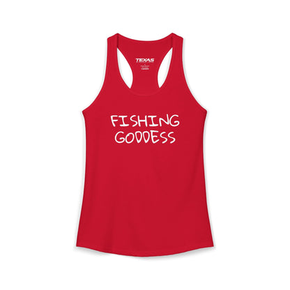 Texas Rigged Tees Fishing Goddess — Women’s Racerback Tank