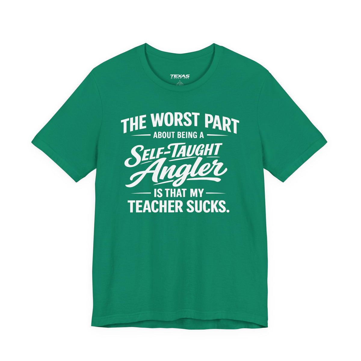Texas Rigged Tees Self-Taught Angler — Unisex Cotton Tee