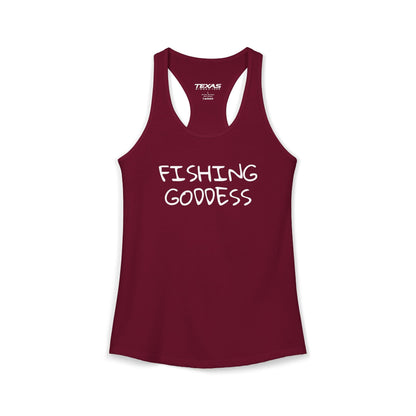 Texas Rigged Tees Fishing Goddess — Women’s Racerback Tank