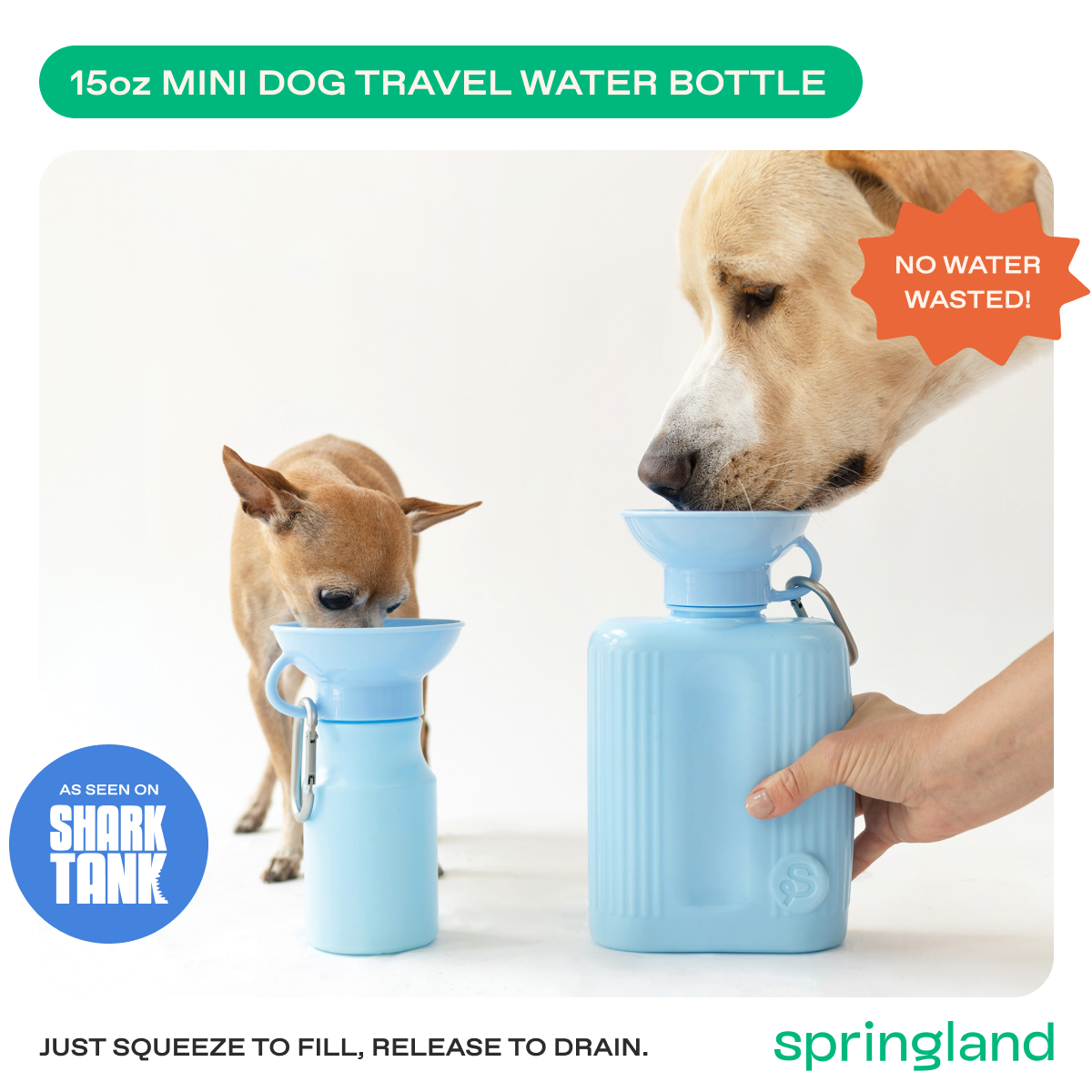 Springland Pets 15oz Original Dog Travel Water Bottle