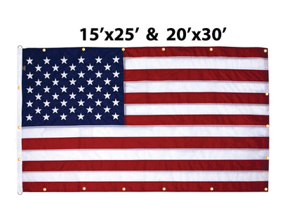 Flagman of America Nylon American Flag with Grommets Along Edges for Wall Hanging *Made in USA*