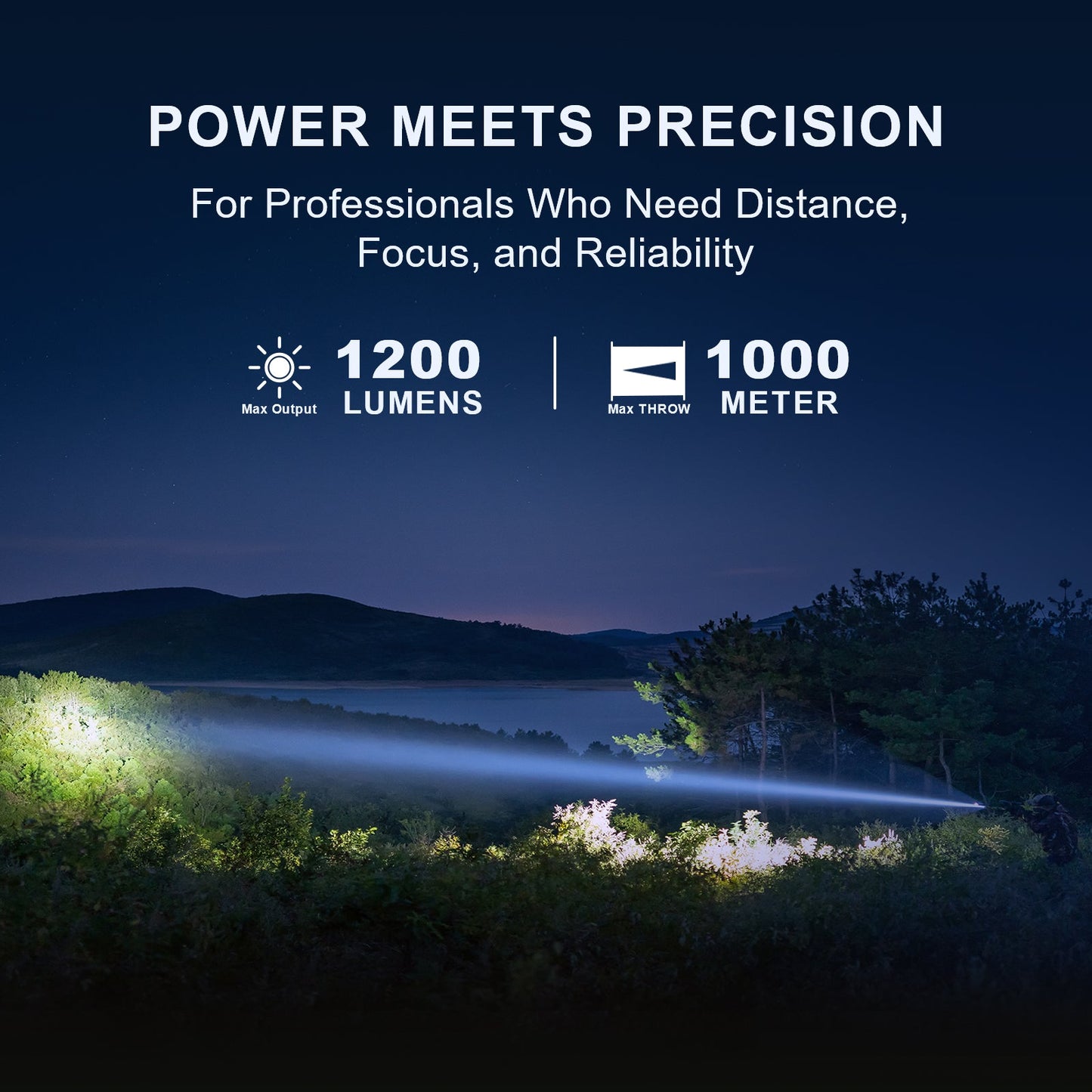 Powertac Huntsman XLT- 1,250 Lumen Long Throw Spot Light