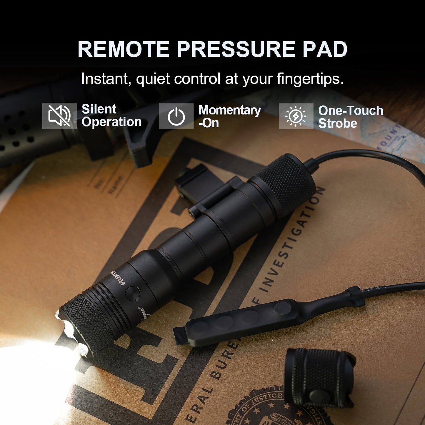 Powertac Huntsman 1250LM WML | 510M Beam | 'Picatinny' & 'M-Lok' Dual Mount