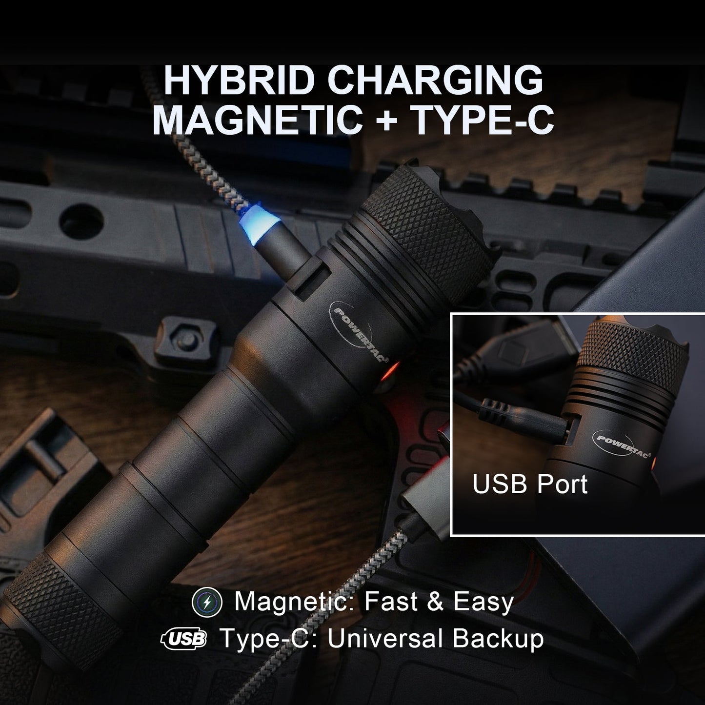 Powertac Huntsman 1250LM WML | 510M Beam | 'Picatinny' & 'M-Lok' Dual Mount