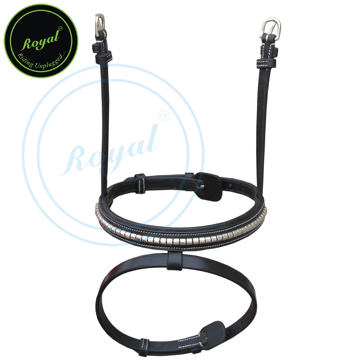Bridles & Reins ExionPro SS / Brass Clincher Padded Noseband with Detachable Flash