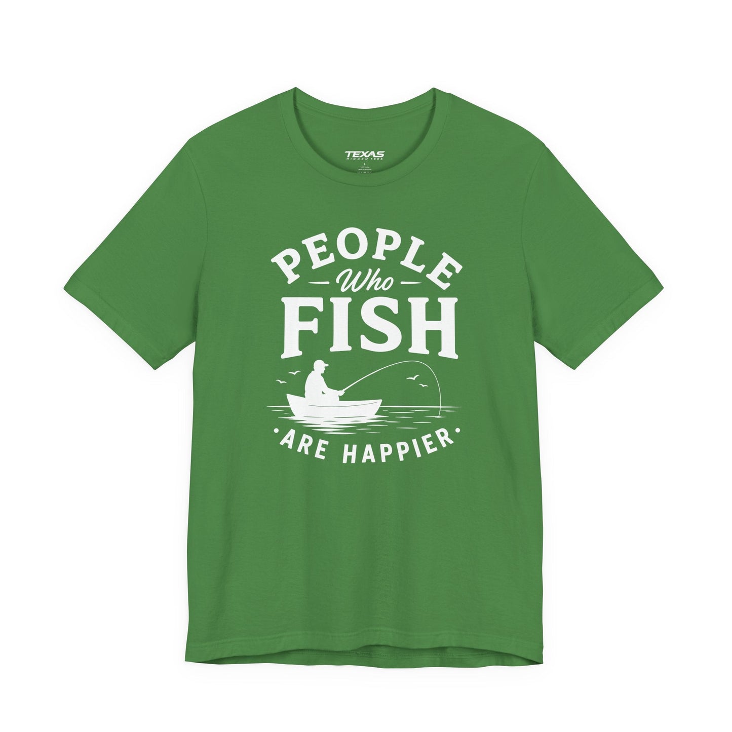Texas Rigged Tees People Who Fish Are Happier — Unisex Cotton Tee