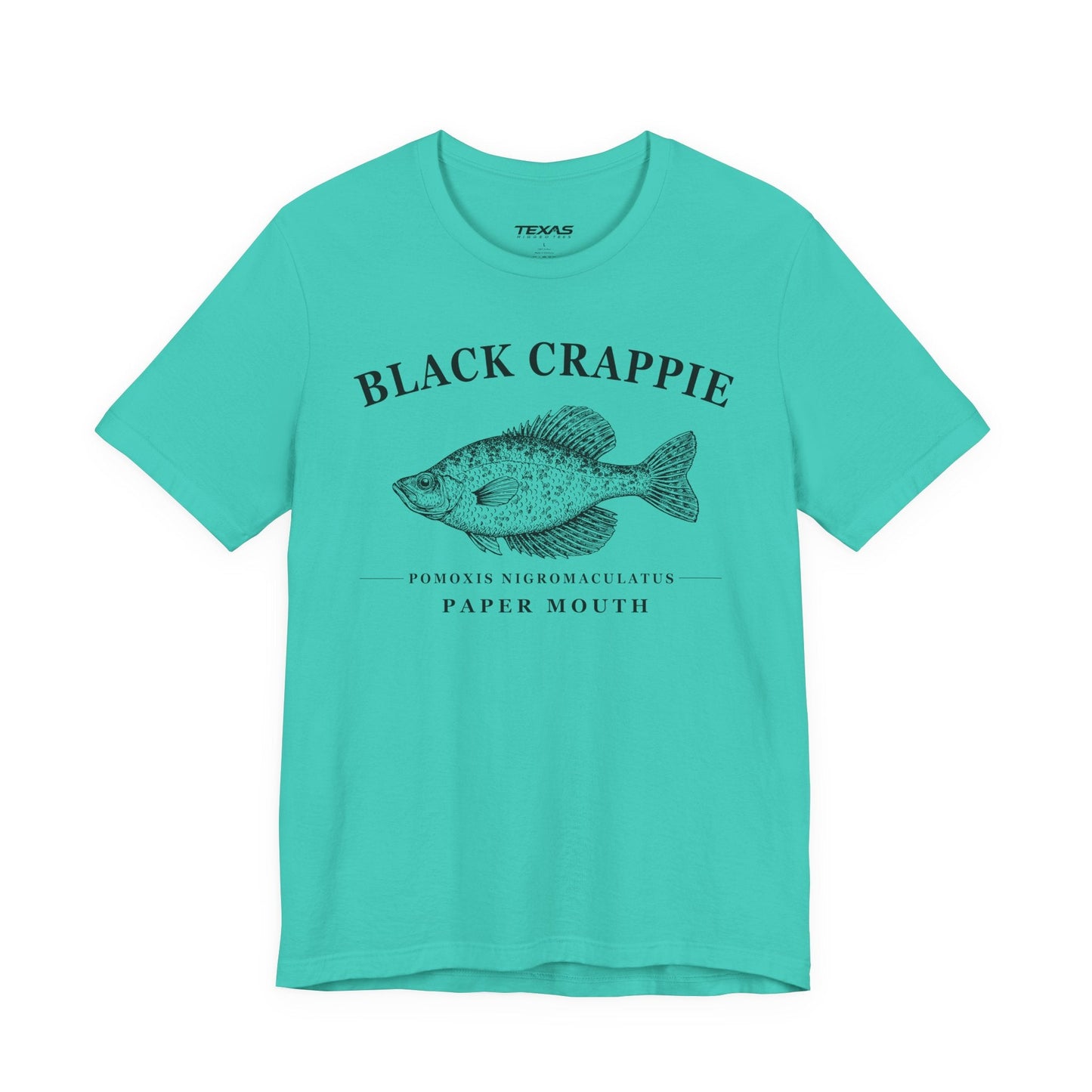 Texas Rigged Tees Black Crappie — Unisex Cotton Tee
