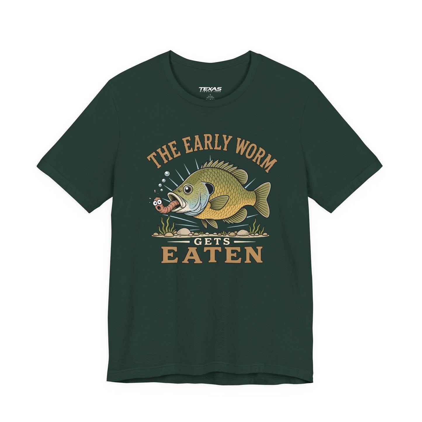 Texas Rigged Tees The Early Worm Gets Eaten — Unisex Cotton Tee