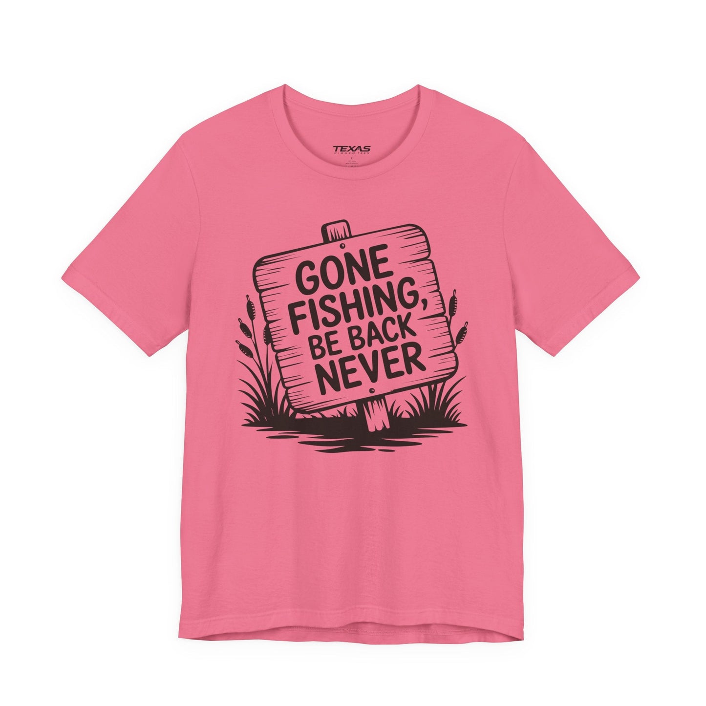 Gone Fishing, Be Back Never — Unisex Cotton Tee