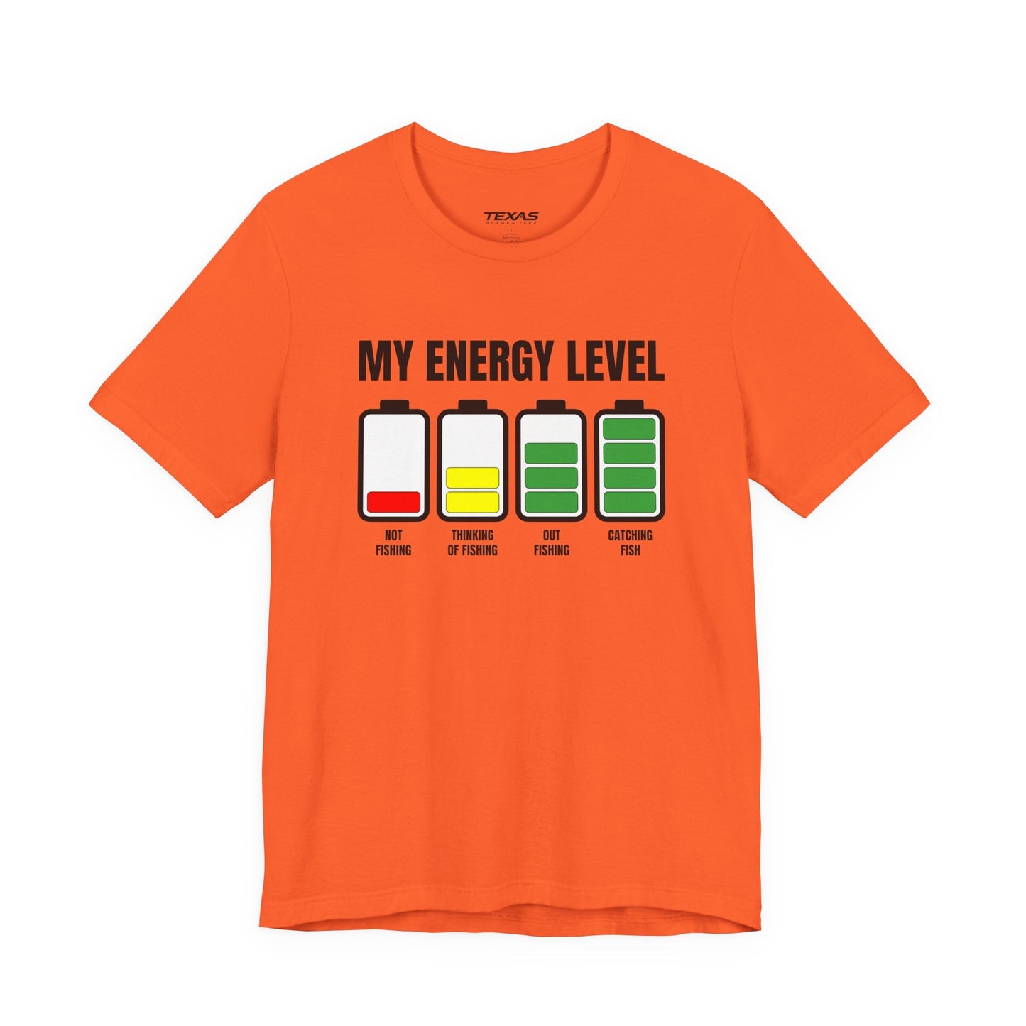 Texas Rigged Tees My Energy Level — Unisex Cotton Tee