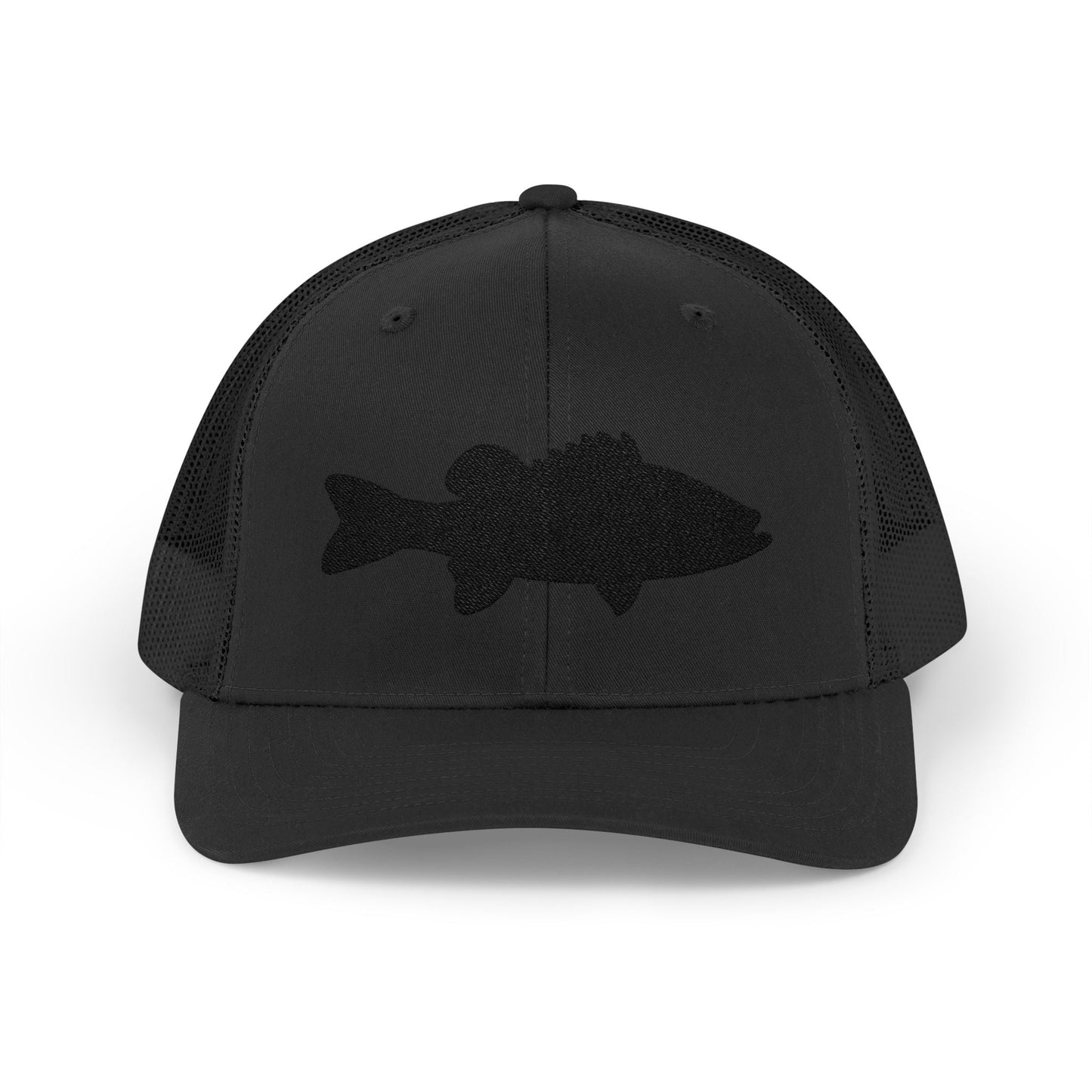 Texas Rigged Tees Blackout Bass Silhouette — Embroidered Baseball Cap