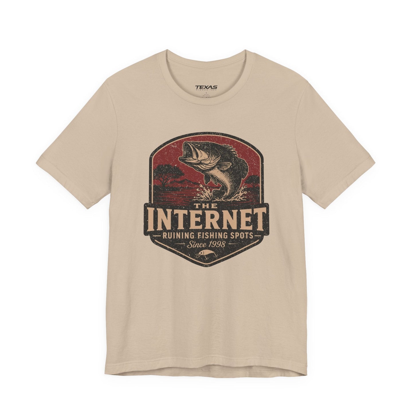 Texas Rigged Tees The Internet: Ruining Fishing Spots Since 1998 — Unisex Cotton Tee