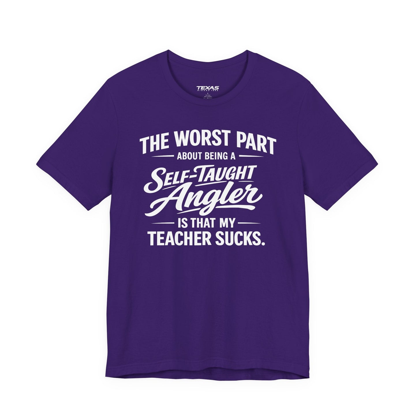 Texas Rigged Tees Self-Taught Angler — Unisex Cotton Tee
