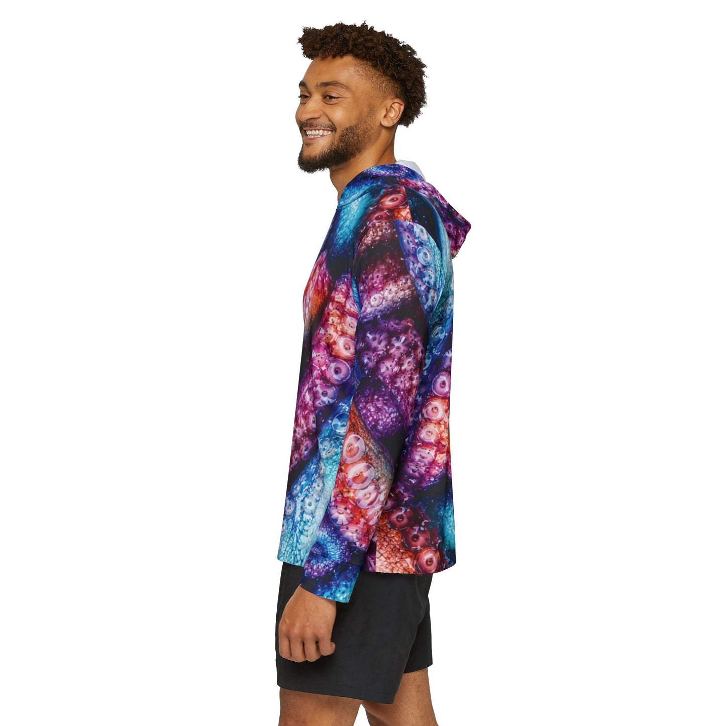 Texas Rigged Tees Colorful Octopus — Unisex Fishing Pullover Hoodie (SPF 50+)