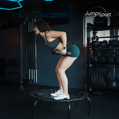 JumpSport 350 Indoor Lightweight 39" Fitness Trampoline, Black w/White Frame