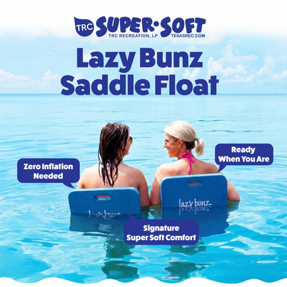TRC Recreation Lazy Bunz Foam Water Saddle Swimming Pool Float, Bahama Blue