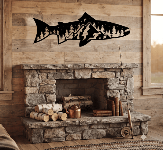 MetalPlex - Trout Fish Design - Metal Wall Art