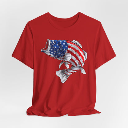 Texas Rigged Tees Patriotic Bass — Unisex Cotton Tee