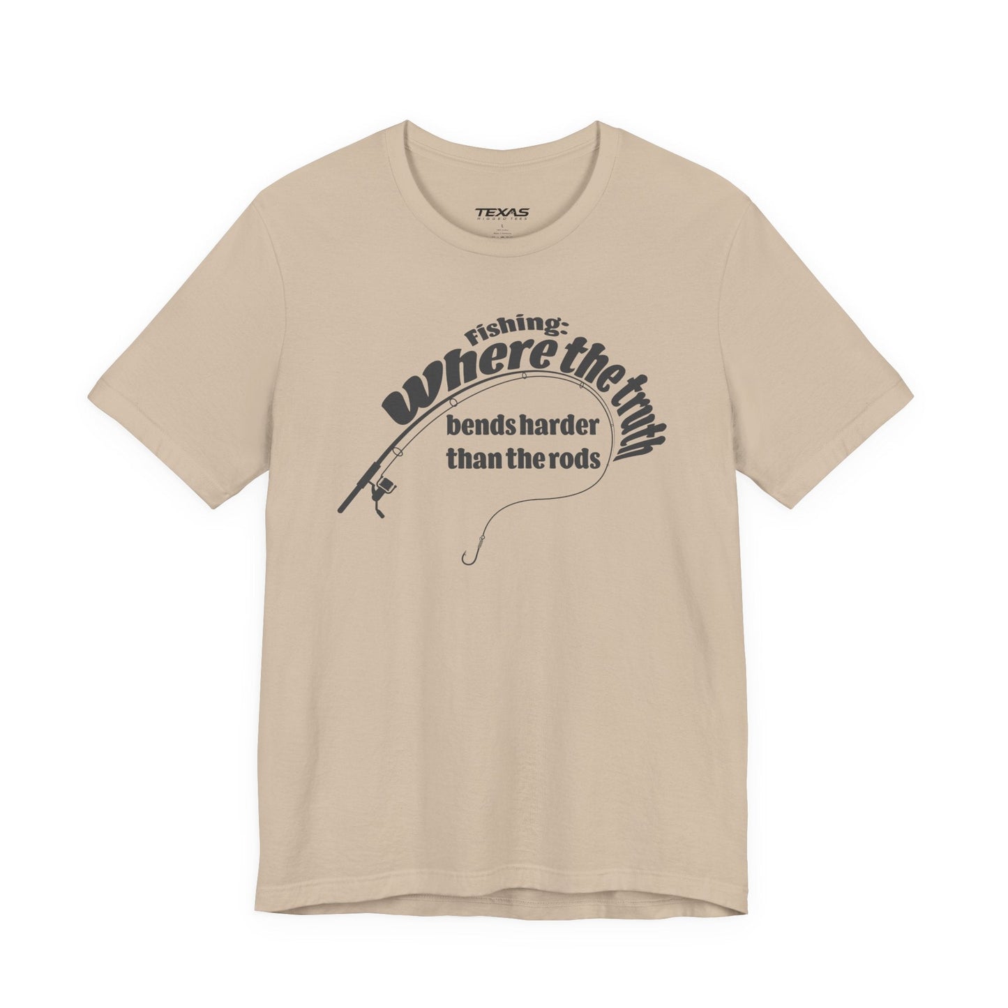 Texas Rigged Tees Fishing: Where the Truth Bends Harder Than the Rods — Unisex Cotton Tee
