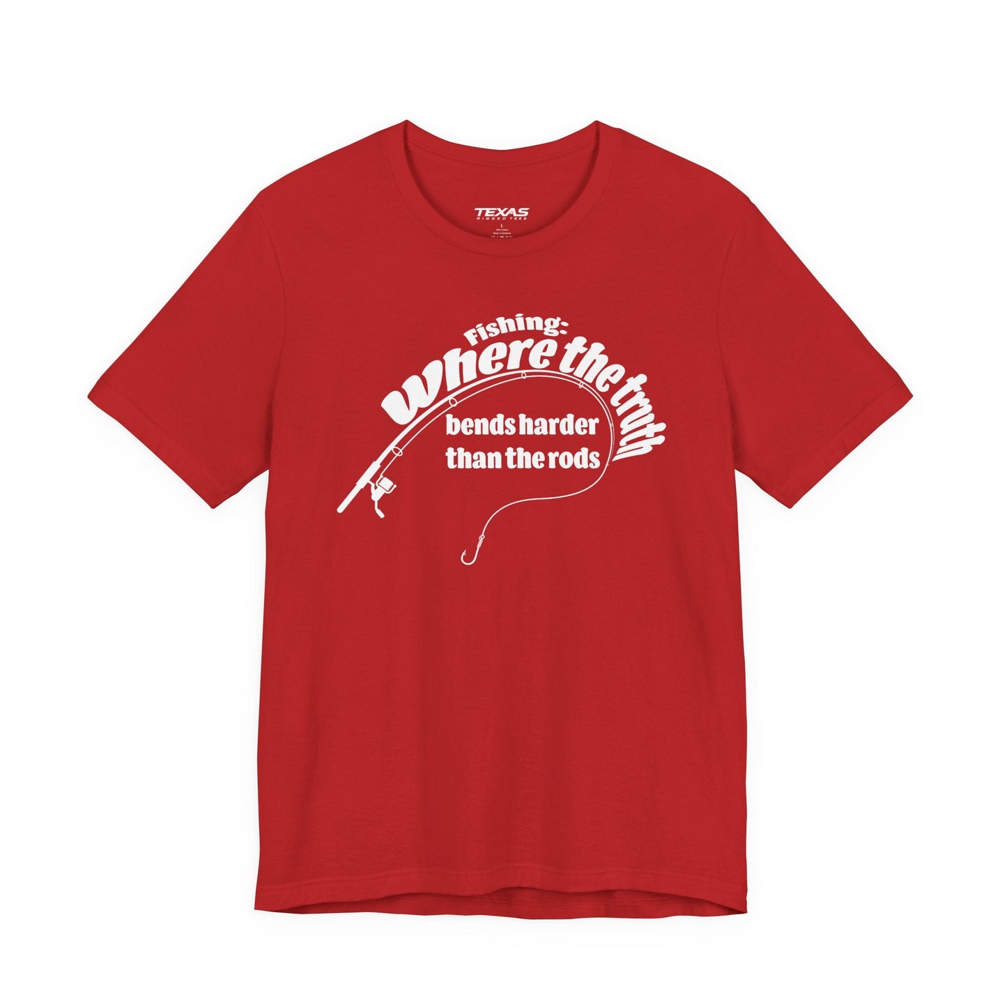 Texas Rigged Tees Fishing: Where the Truth Bends Harder Than the Rods — Unisex Cotton Tee