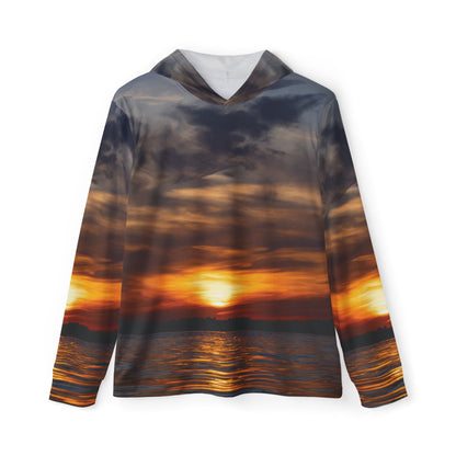 Texas Rigged Tees Lake Sunset — Unisex Fishing Pullover Hoodie (SPF 50+)