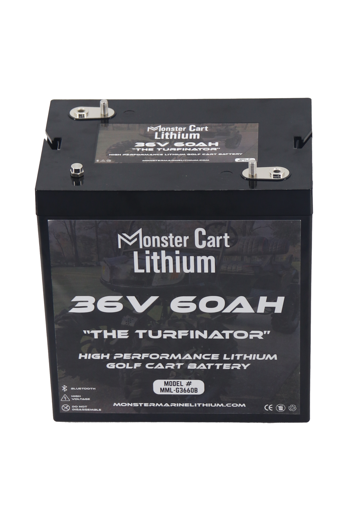 Monster Marine Lithium 36V 60AH & charger - "THE TURFINATOR" - BLUETOOTH HIGH PERFORMANCE LITHIUM GOLF CART BATTERY - GC2 GROUP