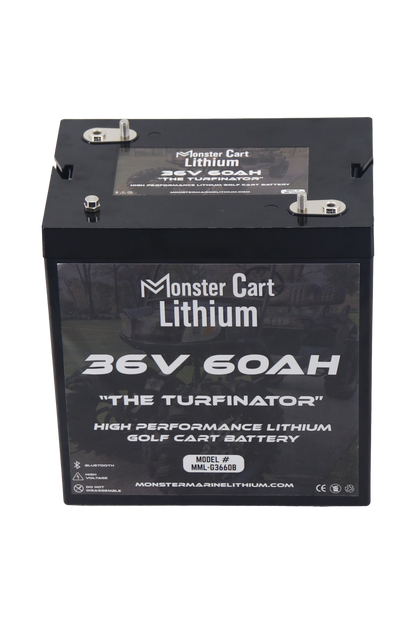 Monster Marine Lithium 36V 60AH & charger - "THE TURFINATOR" - BLUETOOTH HIGH PERFORMANCE LITHIUM GOLF CART BATTERY - GC2 GROUP
