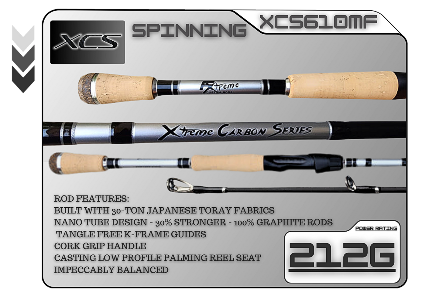 FX Custom Rods XCS 6'10" Medium Fast Spinning Rod
