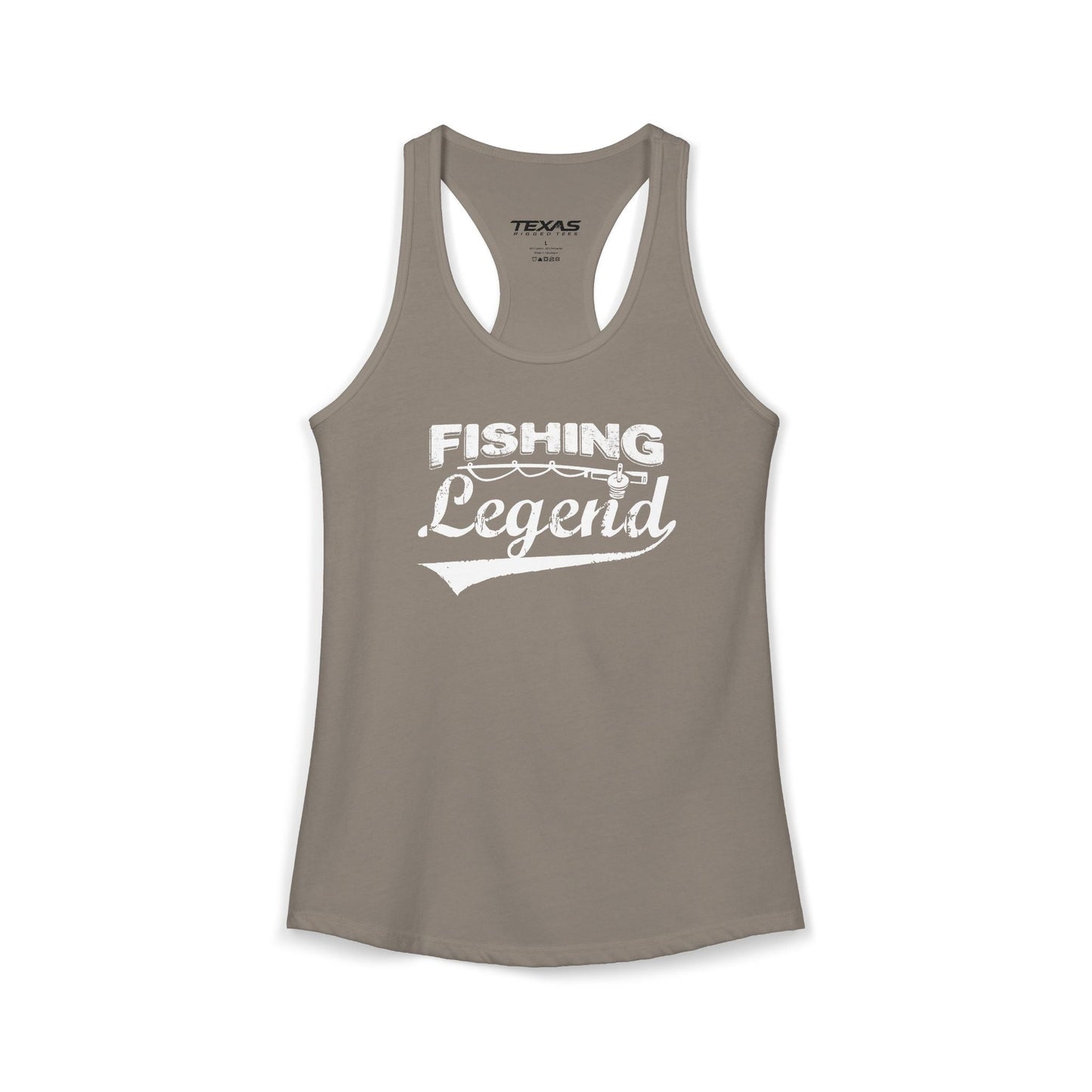 Texas Rigged Tees Fishing Legend — Women’s Racerback Tank