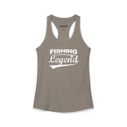 Texas Rigged Tees Fishing Legend — Women’s Racerback Tank