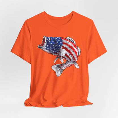 Texas Rigged Tees Patriotic Bass — Unisex Cotton Tee