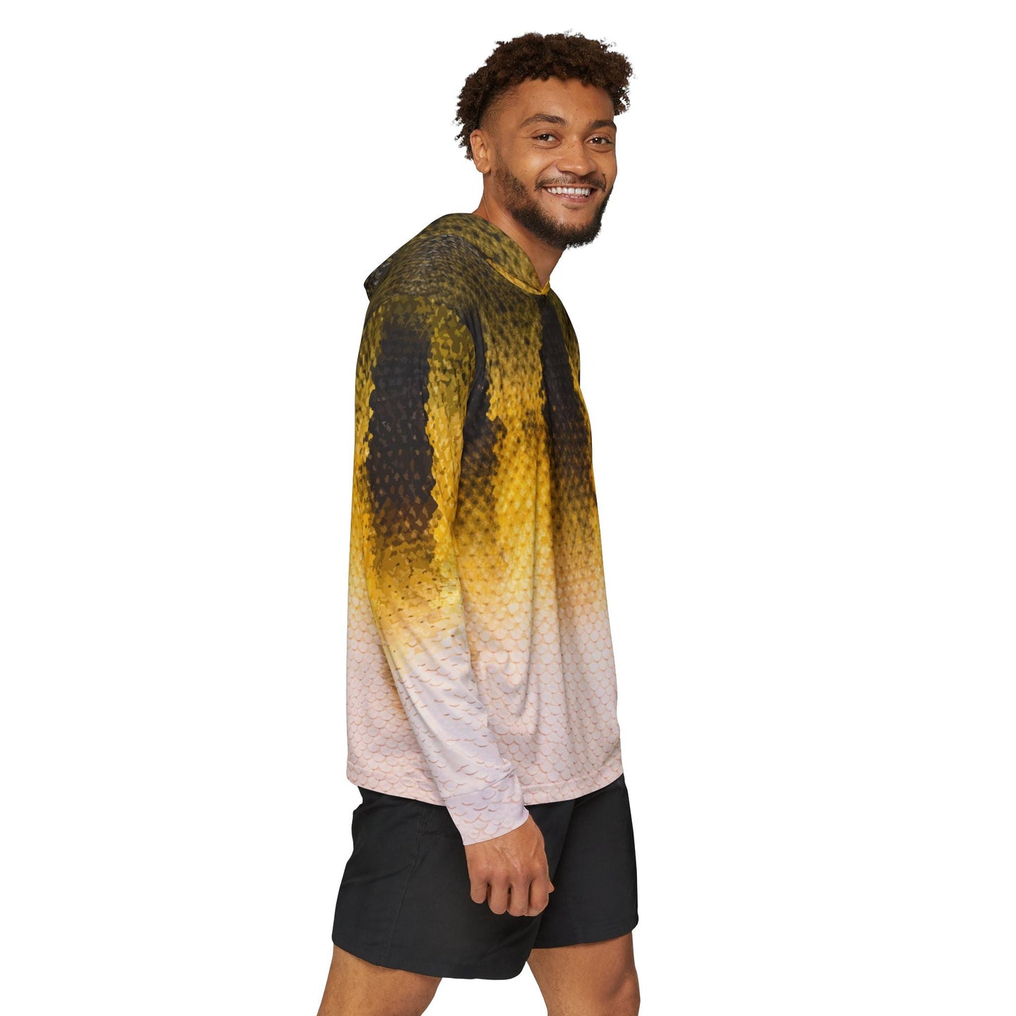 Texas Rigged Tees Peacock Bass — Unisex Fishing Pullover Hoodie (SPF 50+)