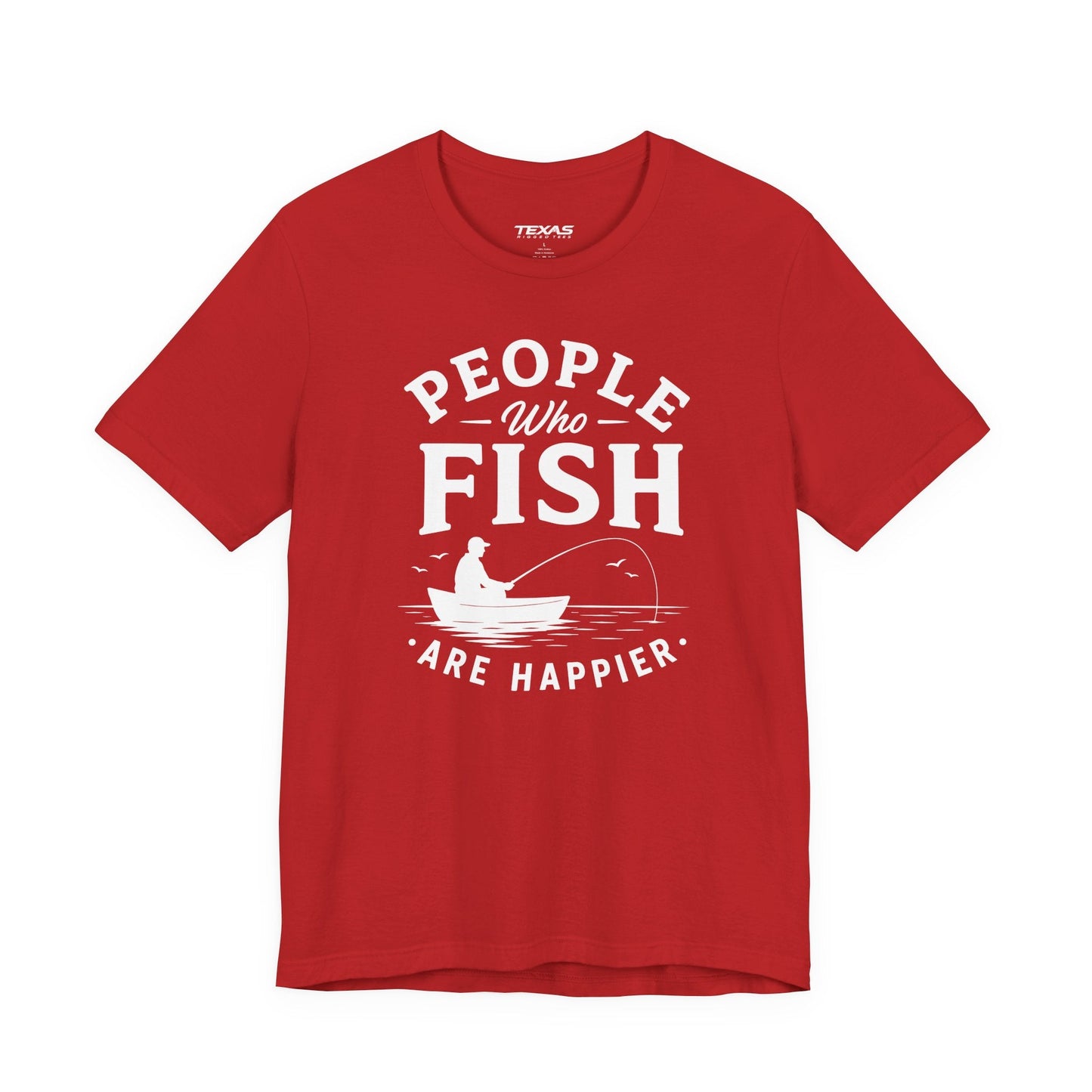 Texas Rigged Tees People Who Fish Are Happier — Unisex Cotton Tee