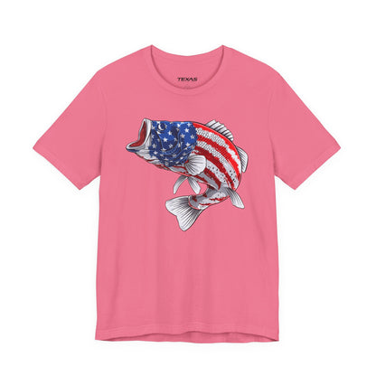 Texas Rigged Tees Patriotic Bass — Unisex Cotton Tee