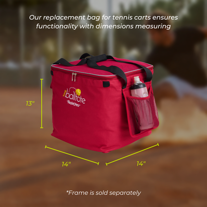 Racket Pets Ball Tote - Red Replacement Bag for Tennis and Pickleball Pro Teaching Cart