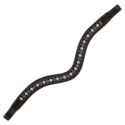 Bridles & Reins ExionPro Elegant Blue & Clear Crystal Browband