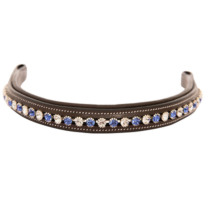 Bridles & Reins ExionPro Elegant Blue & Clear Crystal Browband