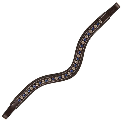 Bridles & Reins ExionPro Elegant Blue & Clear Crystal Browband
