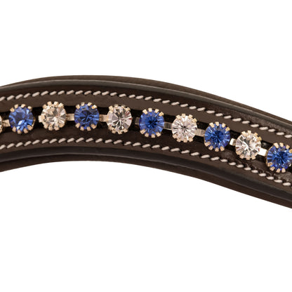 Bridles & Reins ExionPro Elegant Blue & Clear Crystal Browband
